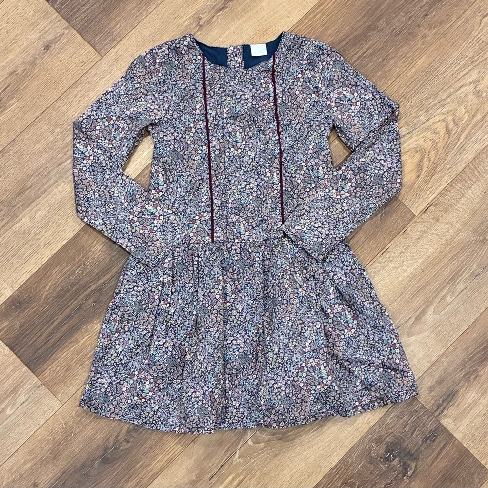 Edgehill Collection Multicolor Floral Long-Sleeve Dress Lined Fall Outfit 6X